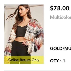 Forever 21 Multicolored Tassel Jacket